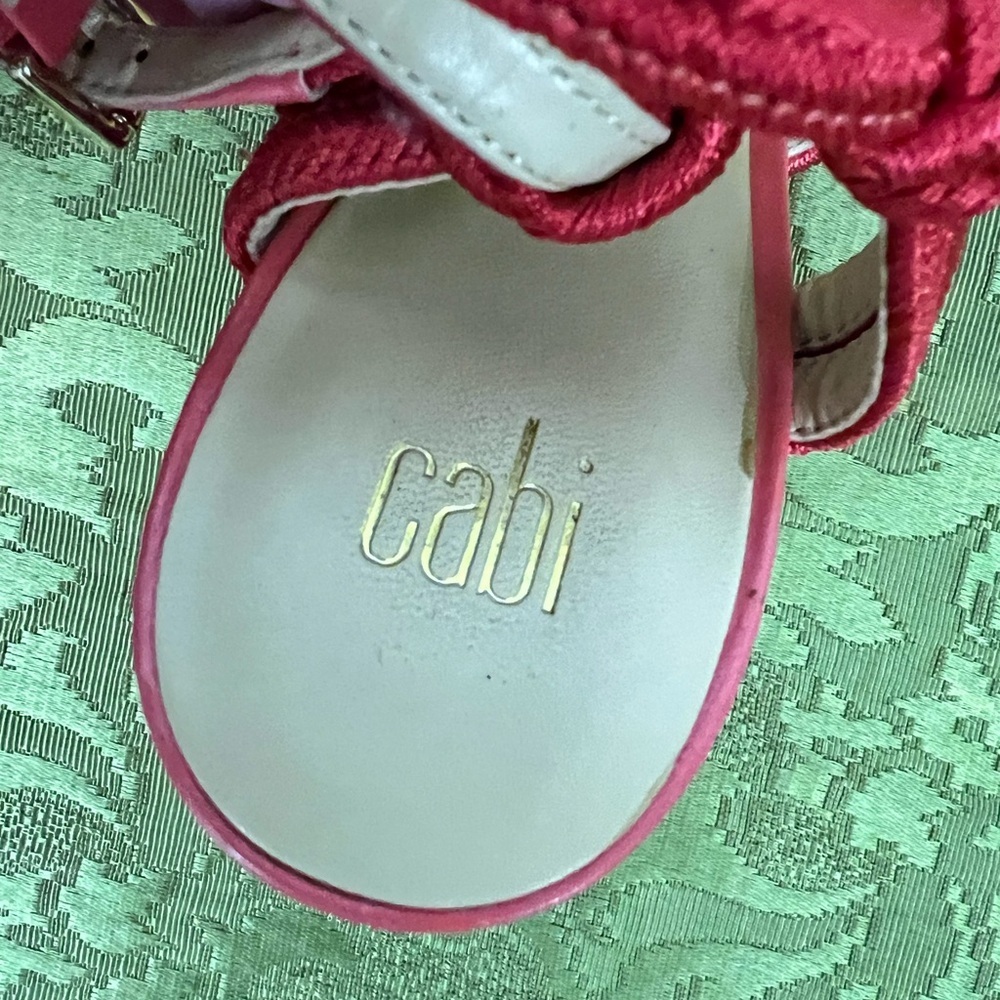 CAbi Tiptoe Heel Sandals 9M
Red Open Toe Rope Trim - Picture 7 of 9